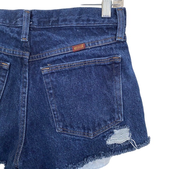 Rustler Upcycled High Rise Distressed Denim Cut-Off Shorts - Waist Size 30 - Picture 8 of 10